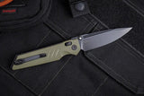 Real Steel Sacra Pro Crossbar Lock Folding Knife - EDC Ready Bohler K110 Blade With Green G10 Handle by Real Steel