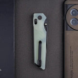 Real Steel Sacra Pro Jade G10 Crossbar Lock Knife - EDC Ready Bohler K110 Blade 3.25in by Real Steel