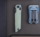 Real Steel Sacra Pro Jade G10 Crossbar Lock Knife - EDC Ready Bohler K110 Blade 3.25in by Real Steel