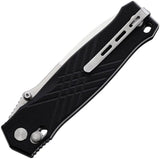 Real Steel Muninn Slide Lock Knife - Secure Deployment With Satin VG10 Blade And Black G10 Handle by Real Steel
