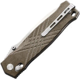 Real Steel Muninn Slide Lock Knife Micarta - EDC Ready With VG10 Satin Blade And Green Canvas Micarta by Real Steel