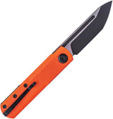 Real Steel G-Tanto Detent Ball Lock EDC Knife - Nitro-V Blade With Bright Orange G10 Handle by Real Steel