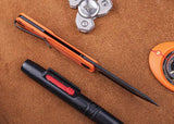 Real Steel G-Tanto Detent Ball Lock EDC Knife - Nitro-V Blade With Bright Orange G10 Handle by Real Steel