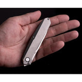 Real Steel S5 Metamorph Framelock 7811T Folding Knife - Premium M390 Satin Blade And Titanium Handle For EDC by Real Steel