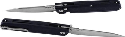Real Steel G5 Metamorph Button Lock Folding Knife 3.5Inch Satin 14C28N Blade Black G10 EDC - Quick Access by Real Steel