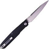Real Steel G5 Metamorph Button Lock Folding Knife 3.5Inch Satin 14C28N Blade Black G10 EDC - Quick Access by Real Steel