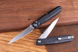 Real Steel G5 Metamorph Button Lock Folding Knife 3.5Inch Satin 14C28N Blade Black G10 EDC - Quick Access by Real Steel