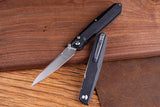 Real Steel G5 Metamorph Button Lock Folding Knife 3.5Inch Satin 14C28N Blade Black G10 EDC - Quick Access by Real Steel