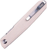 Real Steel G5 Metamorph Button Lock Folding Knife - Satin 3.5 Inch Blade, Ivory G10 Handle for EDC by Real Steel