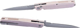 Real Steel G5 Metamorph Button Lock Folding Knife - Satin 3.5 Inch Blade, Ivory G10 Handle for EDC by Real Steel