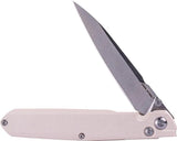 Real Steel G5 Metamorph Button Lock Folding Knife - Satin 3.5 Inch Blade, Ivory G10 Handle for EDC by Real Steel