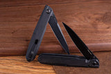 Real Steel G5 Metamorph Button Lock Knife - EDC Ready With Black PVD Coating 14C28N Sandvik Steel G10 Handle by Real Steel