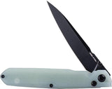 Real Steel G5 Metamorph Button Lock EDC Knife Jade G10 Handle - 14C28N Blade For Everyday Carry by Real Steel