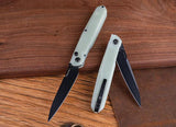 Real Steel G5 Metamorph Button Lock EDC Knife Jade G10 Handle - 14C28N Blade For Everyday Carry by Real Steel