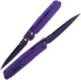 Real Steel G5 Metamorph Button Lock EDC Knife - Purple G10 Handle And 14C28N Sandvik Blade For Everyday Carry by Real Steel