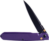 Real Steel G5 Metamorph Button Lock EDC Knife - Purple G10 Handle And 14C28N Sandvik Blade For Everyday Carry by Real Steel