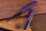 Real Steel G5 Metamorph Button Lock EDC Knife - Purple G10 Handle And 14C28N Sandvik Blade For Everyday Carry by Real Steel
