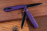 Real Steel G5 Metamorph Button Lock EDC Knife - Purple G10 Handle And 14C28N Sandvik Blade For Everyday Carry by Real Steel