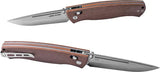 Real Steel Pathfinder Crossbar Lock Folder Knife 5 Inch Closed Brown Canvas Micarta Handle For Everyday Carry by Real Steel