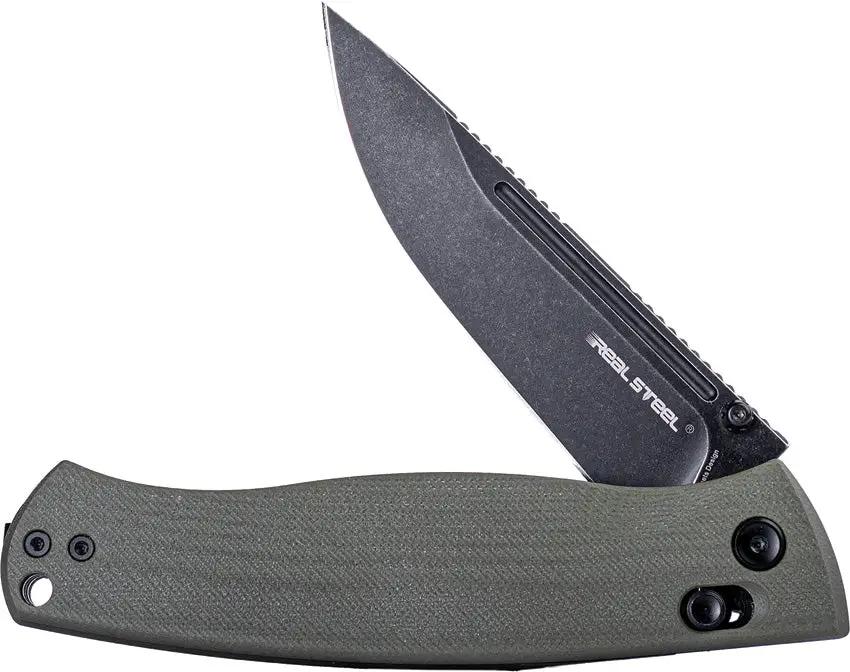 Real Steel Pathfinder Folding Knife With Crossbar Lock 7851GB For EDC Outdoors Rugged G10 by Real Steel