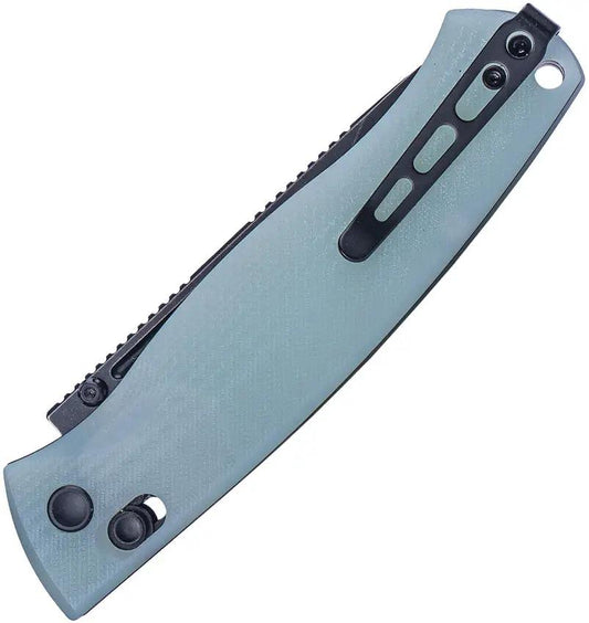 Real Steel Pathfinder FFG Crossbar Lock Folding Knife - Jade G10 Handle And BlackWash 14C28N Blade For EDC by Real Steel