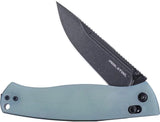 Real Steel Pathfinder FFG Crossbar Lock Folding Knife - Jade G10 Handle And BlackWash 14C28N Blade For EDC by Real Steel