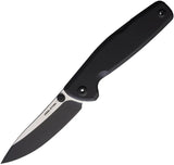 Real Steel Yak Lockback EDC Knife With 3.75in Flat Ground Blade Slim Black G10 Handle by Real Steel