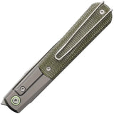 Real Steel Barlow RB7 Framelock Micarta EDC Knife - S35VN Blade With Green Inlay by Real Steel