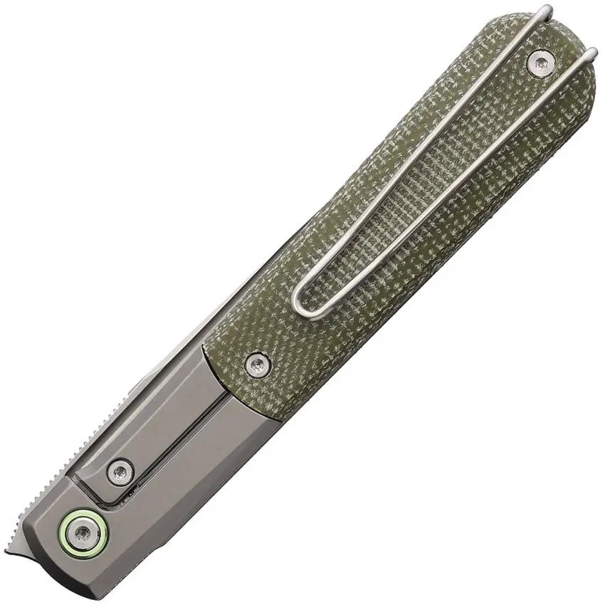 Real Steel Barlow RB7 Framelock Micarta EDC Knife - S35VN Blade With Green Inlay by Real Steel
