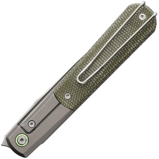 Real Steel Barlow RB7 Framelock Micarta EDC Knife - S35VN Blade With Green Inlay by Real Steel