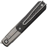 Real Steel Barlow RB7 Framelock CF 7894 EDC Knife - S35VN Blade With Gray Titanium Handle And Carbon Fiber Inlay by Real Steel