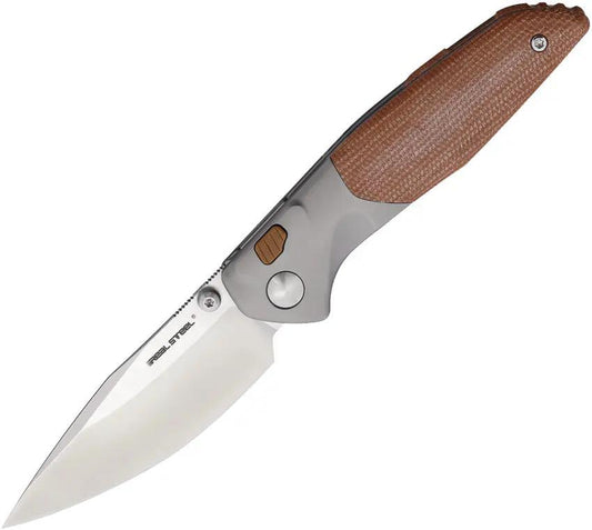 Real Steel Hoeft Button Lock Folding Knife For EDC Enthusiasts With S35VN Blade And Micarta Inlay by Real Steel