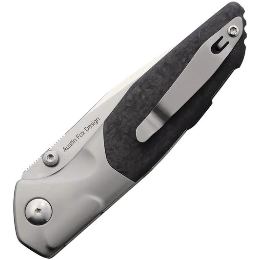Real Steel Hoeft Button Lock Shred CF 7901SF Premium EDC Knife With One Hand Operation And Carbon Fiber Handle by Real Steel
