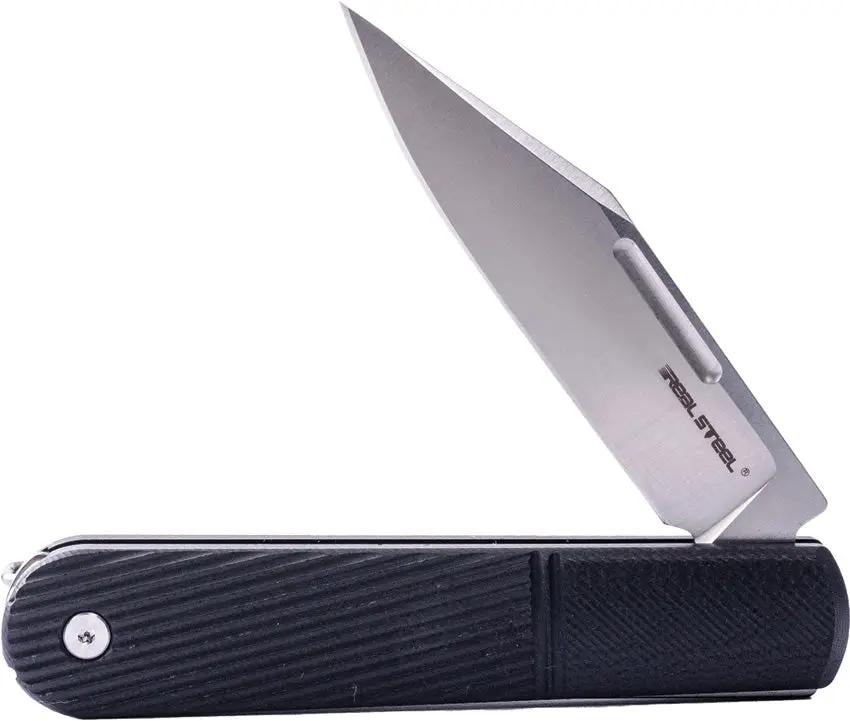 Real Steel Barlow RB5 Slip Joint Knife With Black G10 Handle And Bohler N690 Clip Point For EDC Enthusiasts by Real Steel