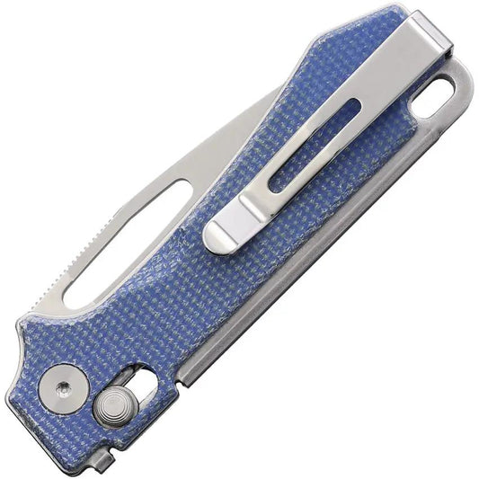 Real Steel Vis Crossbar Lock Folding Knife - Denim Micarta Handle, Satin 12C27 Blade For Everyday Carry by Real Steel