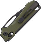 Real Steel Vis Crossbar Lock Knife - Durable EDC With Green G10 Handle And Black PVD Blade by Real Steel