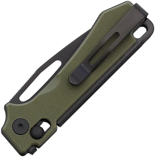 Real Steel Vis Crossbar Lock Knife - Durable EDC With Green G10 Handle And Black PVD Blade by Real Steel