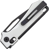Real Steel Vis Crossbar Lock Knife White G10 Handle 2.75in 12C27 Sandvik PVD Blade for Premium Everyday Carry by Real Steel
