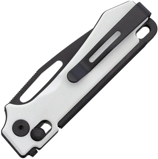 Real Steel Vis Crossbar Lock Knife White G10 Handle 2.75in 12C27 Sandvik PVD Blade for Premium Everyday Carry by Real Steel