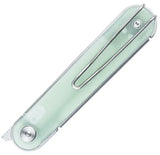 Real Steel Iris Linerlock Jade EDC Knife With Front Flipper And Jade G10 Handle Satin 12C27 Blade by Real Steel