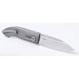 Real Steel Stella Folding Knife - S35VN Satin Blade And Gray Titanium Handle For EDC by Real Steel