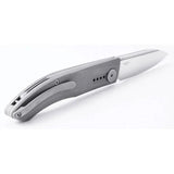 Real Steel Stella Folding Knife - S35VN Satin Blade And Gray Titanium Handle For EDC by Real Steel