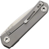 Real Steel Phasma Premium Framelock Knife - M390 Blade, Gray Titanium Handle for EDC Enthusiasts by Real Steel