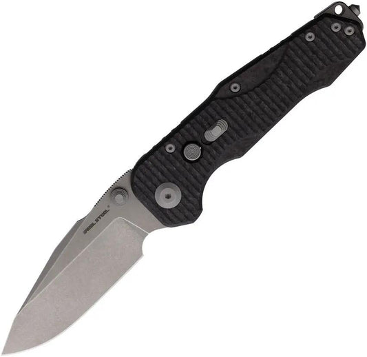 Real Steel Evolution Button Lock Knife DP 9913 With Premium S35VN Blade Carbon Fiber Handle For EDC by Real Steel
