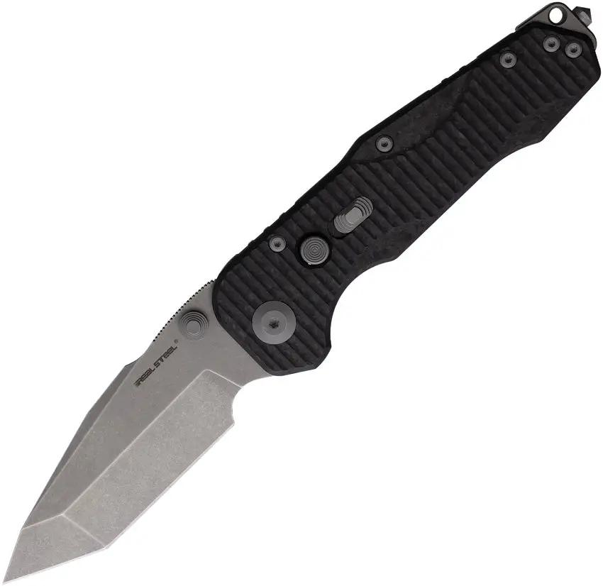 Real Steel Evolution Button Lock Tanto 9914 EDC Knife With Premium S35VN Blade And Carbon Fiber by Real Steel