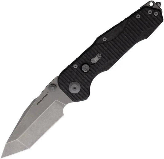 Real Steel Evolution Button Lock Tanto 9914 EDC Knife With Premium S35VN Blade And Carbon Fiber by Real Steel