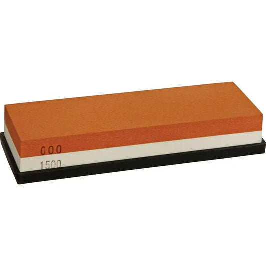 Real Steel Japanese Whetstone W0002 Two Sided 600 And 1500 Grit Sharpening Stone - Non Slip Base For Knives by Real Steel