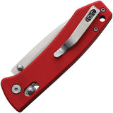 Rite Edge Rolling Lock - Red G10 Handle Satin 8Cr13MoV Drop Point Blade And Pocket Clip by Rite Edge