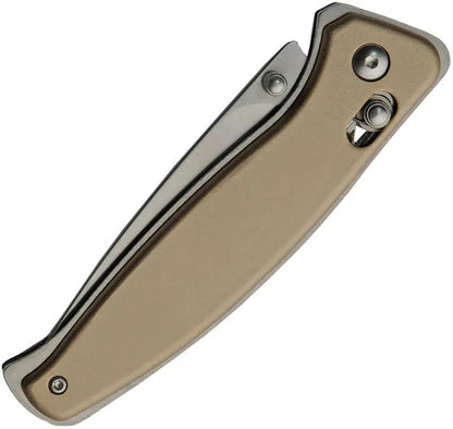 Rite Edge Rolling Lock - Khaki Aluminum Handle 4.5 Inch Closed 3.25 Inch Satin 8Cr13MoV Blade by Rite Edge