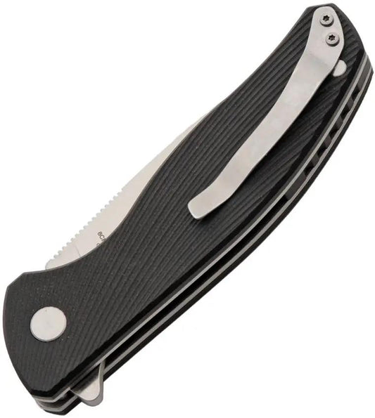 Rite Edge Linerlock Knife - 4-Inch Satin Blade, Black G10 Handle, Extended Tang, Pocket Clip by Rite Edge
